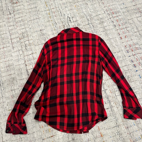 Sanctuary- red and black womens flannel - size XS - Picture 2 of 7